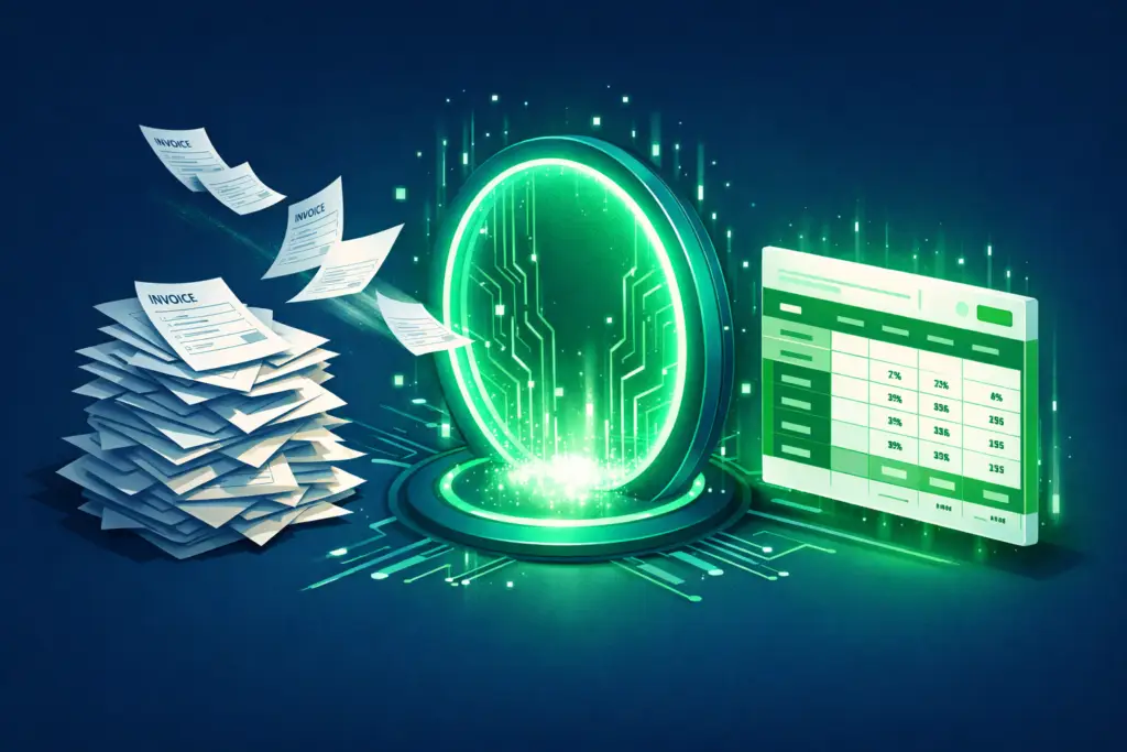 bulk pdf Invoice to Excel